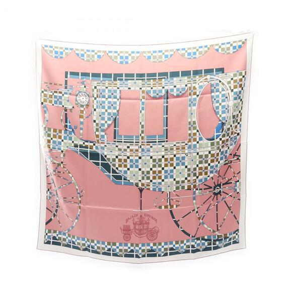 HERMES Pink Silk Scarf - Picture 1 of 9